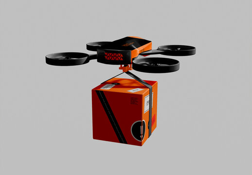 Delivery Drone Mockup