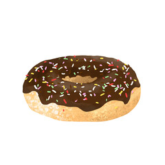 チョコスプレーのドーナツのイラスト