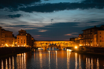 Fototapeta na wymiar Ponte Vecchio at Night, Florence Italy