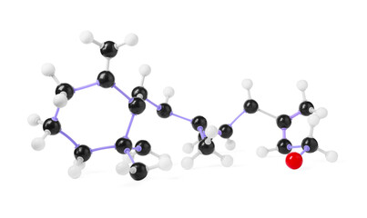 Molecule of vitamin A isolated on white. Chemical model
