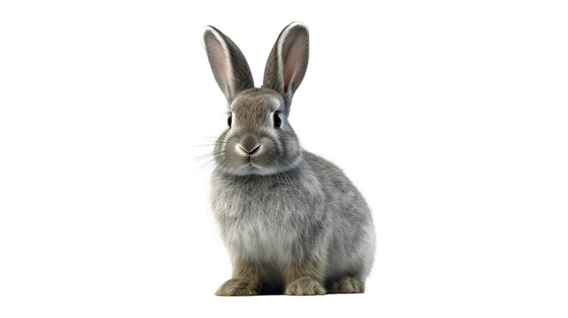 bunny rabbit isolated on white background png , generative ai 