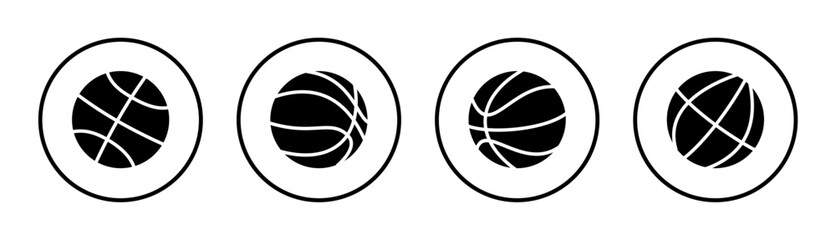 Basketball icon set illustration. Basketball ball sign and symbol