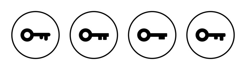 Key icon set illustration. Key sign and symbol.