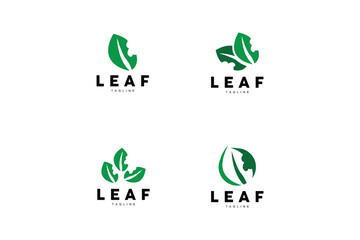 Green Leaf Logo, Ecology Natural Plant Vector, Nature Design, Illustration Template Icon