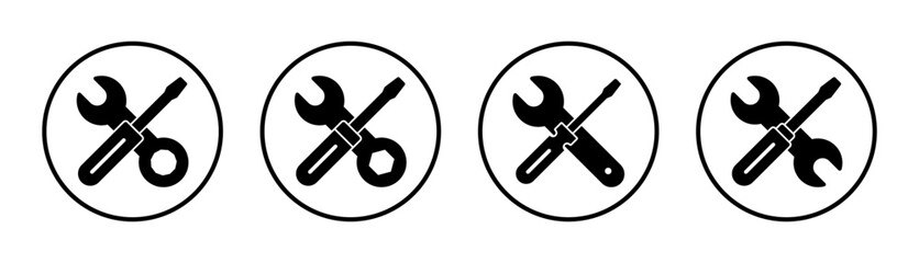 Repair tools icon set illustration. tool sign and symbol. setting icon. Wrench and screwdriver. Service