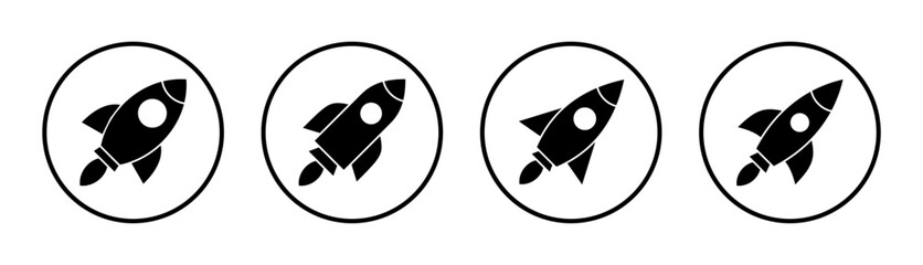 Rocket icon set illustration. Startup sign and symbol. rocket launcher icon