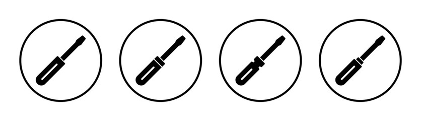 Screwdriver icon set illustration. tools sign and symbol