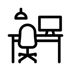Coworking Space Icon on White Background. 
