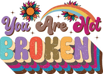 Retro Mental Health Sublimation Design