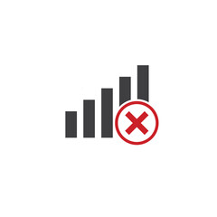 symbol of error connection, no signal icon, vector art.