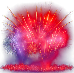 Isolated colorful fireworks explosion created with generative ai - 615277269