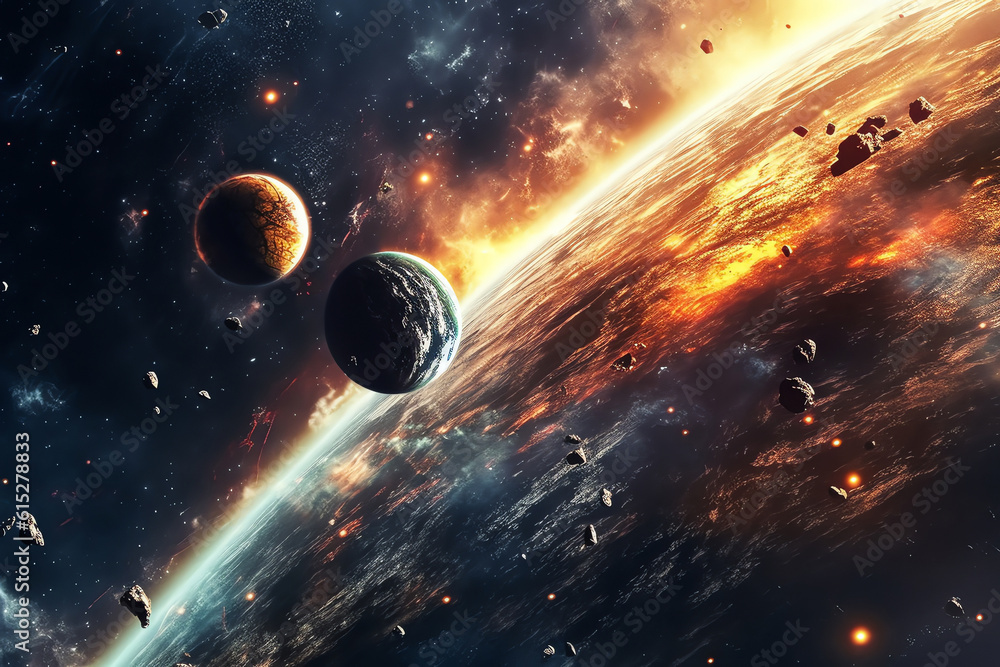 Canvas Prints planets galaxy outer space background