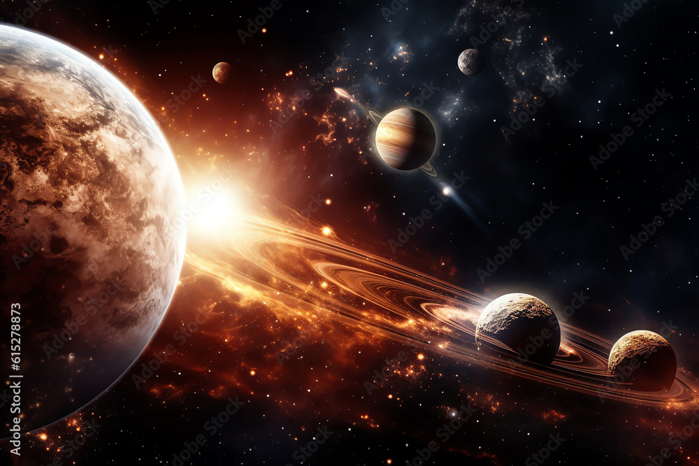 Canvas Prints planets galaxy outer space background