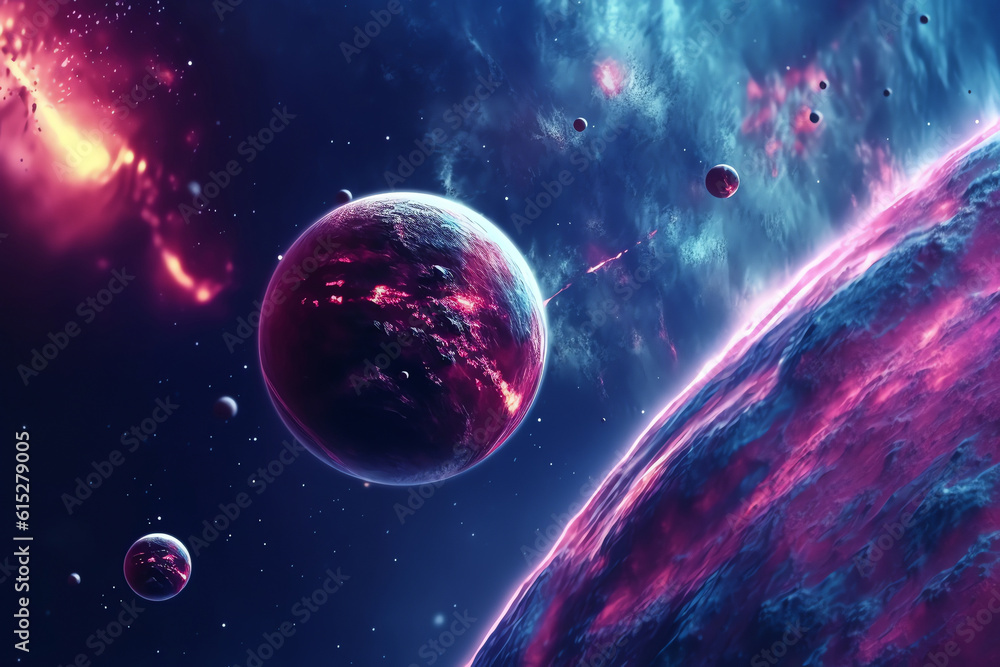 Canvas Prints planets galaxy outer space background