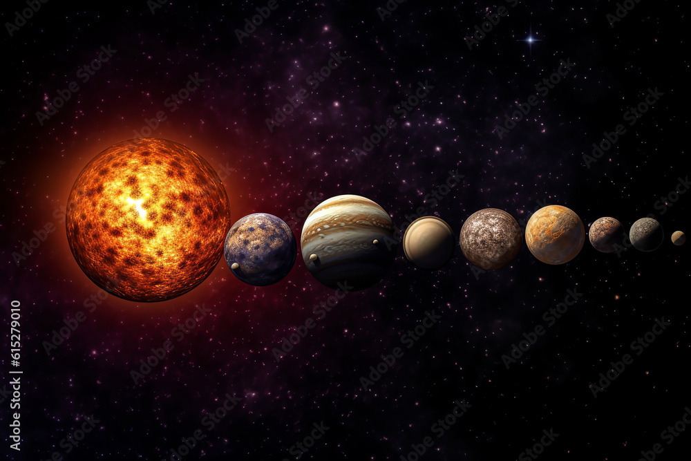 Wall mural planets galaxy outer space background