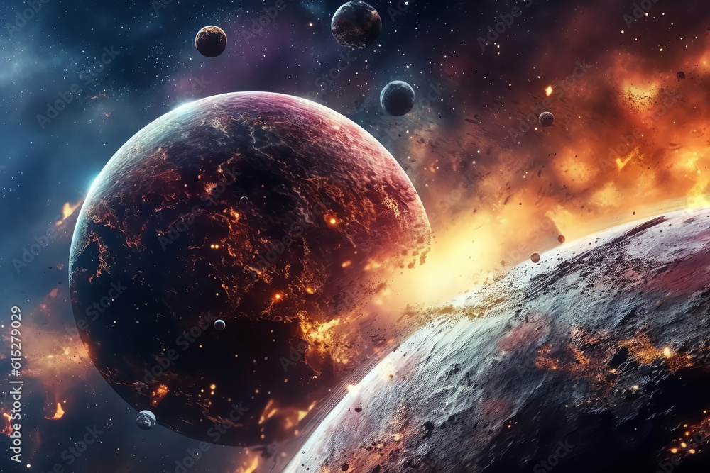 Canvas Prints planets galaxy outer space background