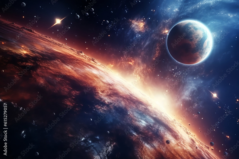 Canvas Prints planets galaxy outer space background