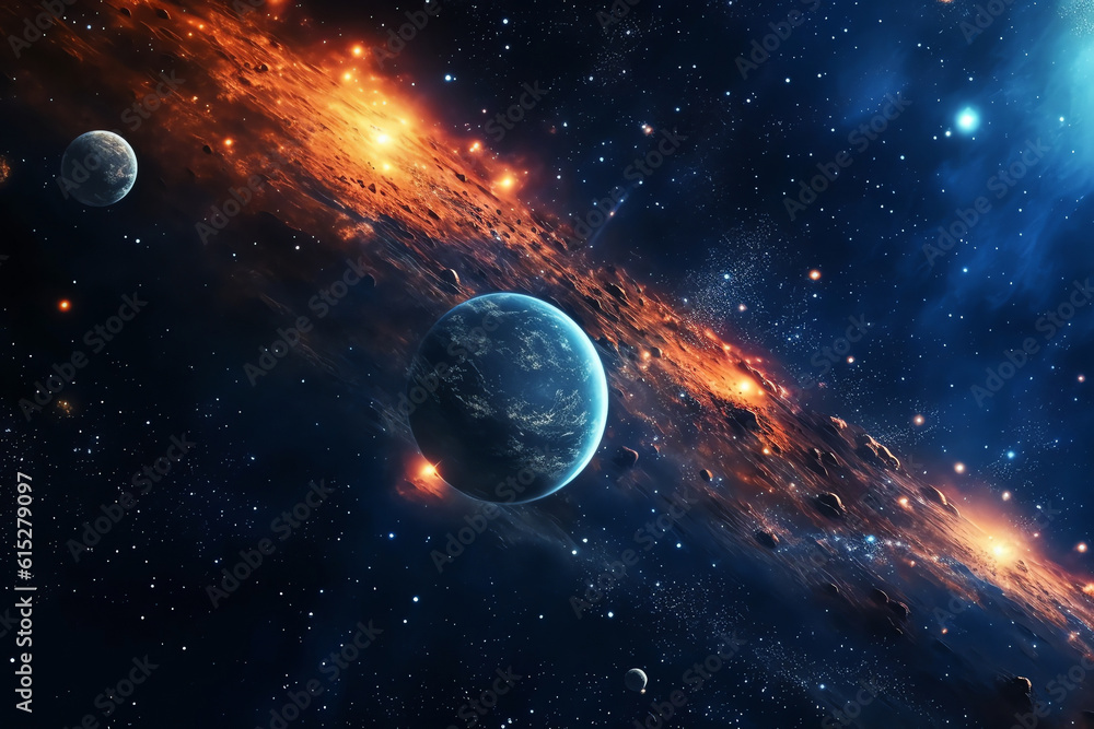Wall mural planets galaxy outer space background