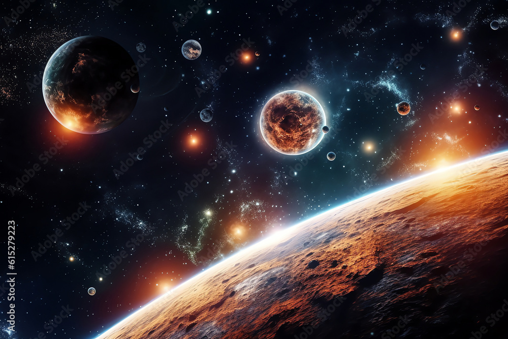 Canvas Prints planets galaxy outer space background