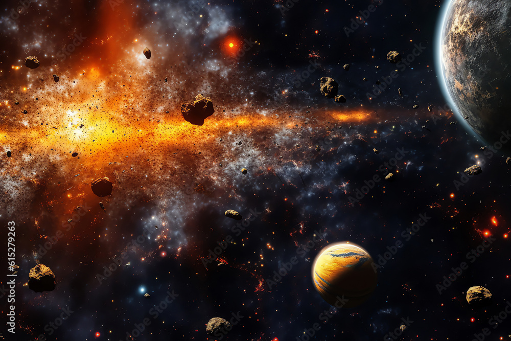 Canvas Prints planets galaxy outer space background