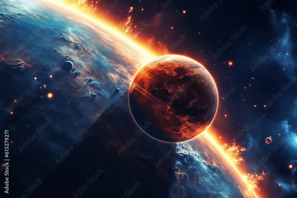 Wall mural planets galaxy outer space background