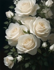Serene Elegance: White Roses Bouquet for Pure Moments of Bliss