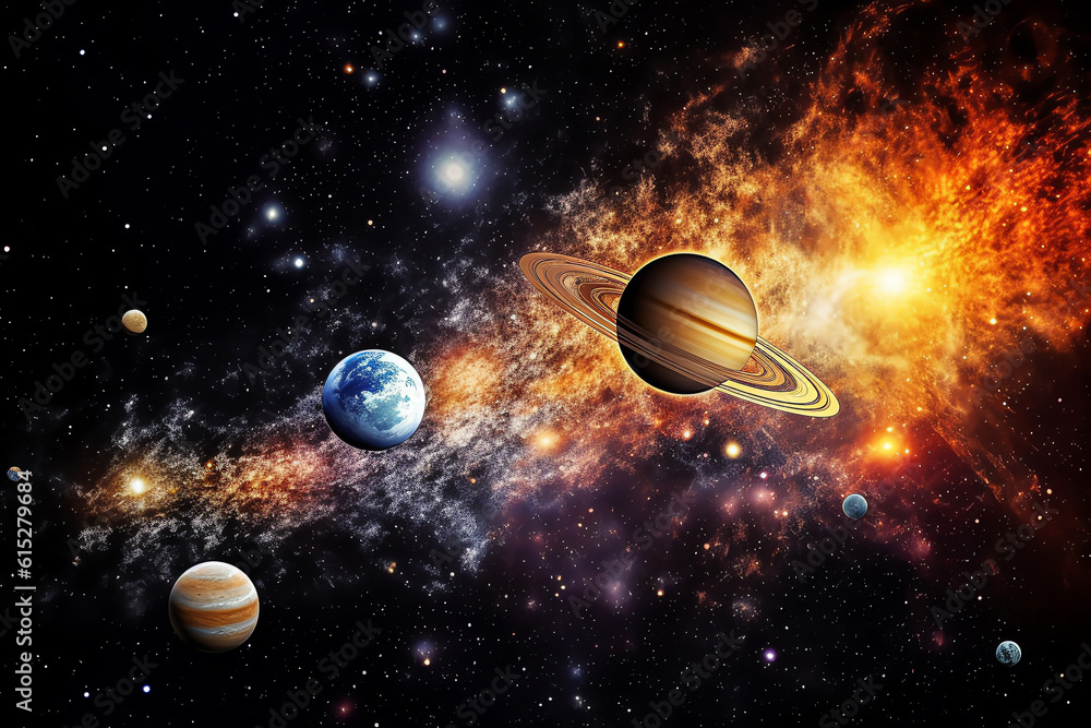 Canvas Prints planets galaxy outer space background