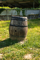 old wooden barrel