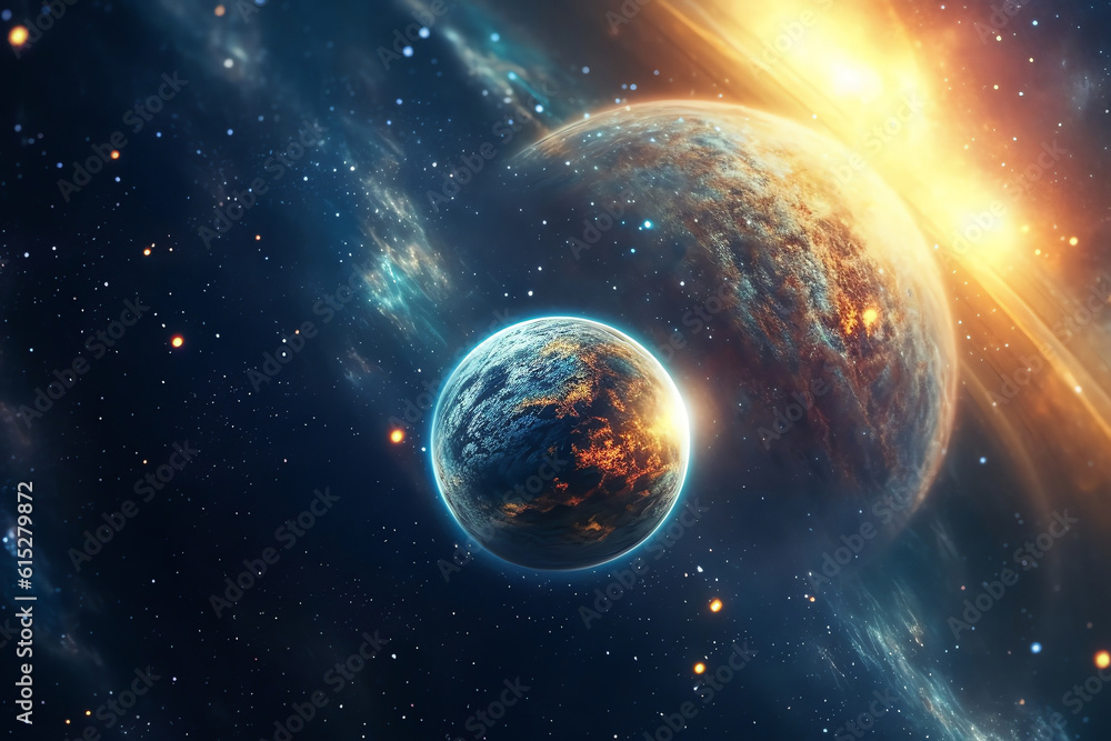 Canvas Prints planets galaxy outer space background