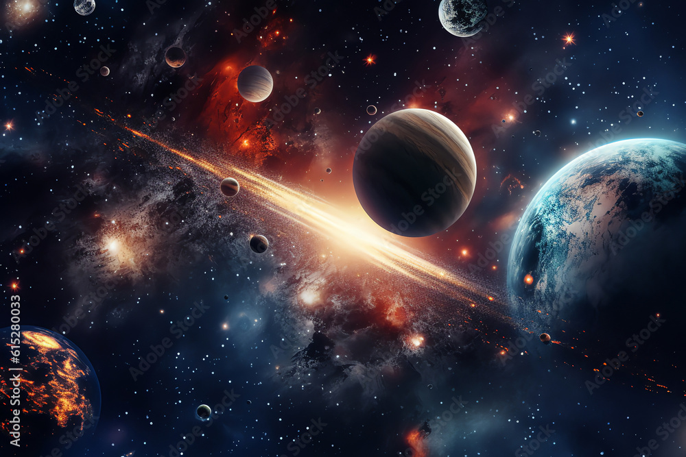 Canvas Prints planets galaxy outer space background