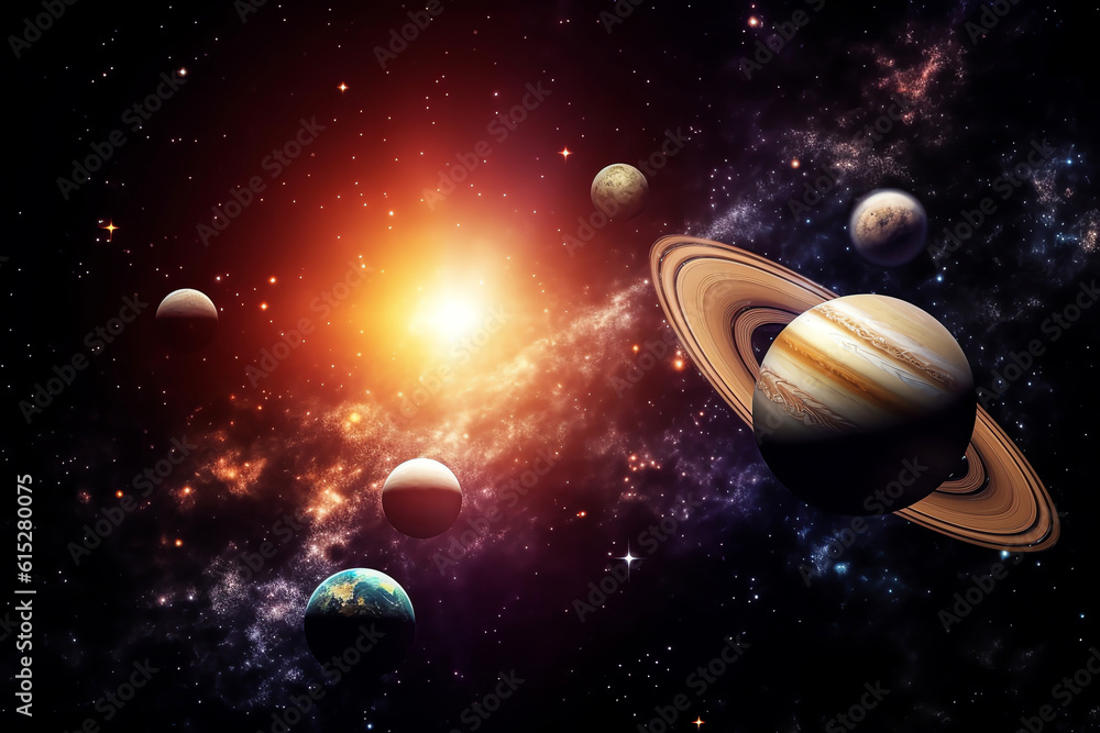 Canvas Prints planets galaxy outer space background