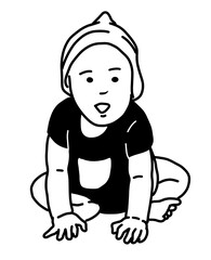 Happy Baby Day. Baby With Mother. Portrait Baby Illustration