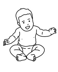 Happy Baby Day. Baby With Mother. Portrait Baby Illustration