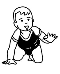 Happy Baby Day. Baby With Mother. Portrait Baby Illustration