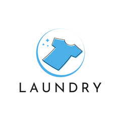 Fototapeta premium Laundry logo design inspiration with shirt clothes