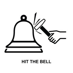 Hit the bell icon isolated on background vector illustration.