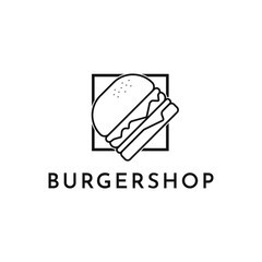 Burger minimalist logo design idea for business food