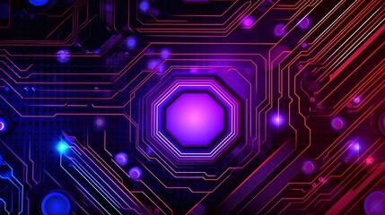 Obraz premium Close-up of circuit board. Electronic computer hardware technology. Motherboard digital chip. blurred concept, Generative AI illustration