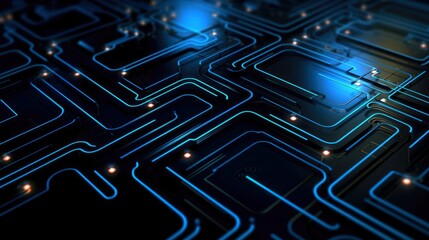 Obraz premium Close-up of circuit board. Electronic computer hardware technology. Motherboard digital chip. blurred concept, Generative AI illustration