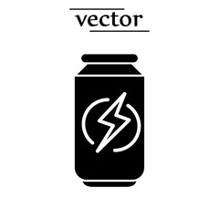 energy drink can icon. aluminum soda can line art vector icon illustration on white background..eps