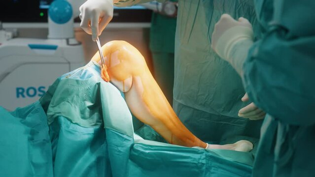 Preparation for leg surgery, disinfection