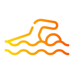 swimming Line Gradient Icon