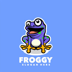 Frog purple mascot cartoon