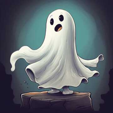 cute and spooky halloween ghost