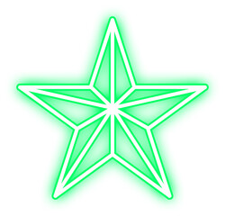 Obraz premium Logo Glowing Neon Green Star