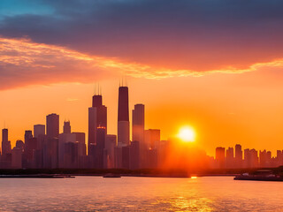 Fototapeta na wymiar Chicago skyline picture