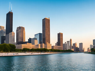 Fototapeta na wymiar Chicago skyline picture 