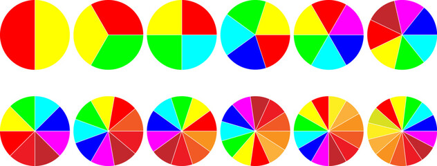 Colorful pie chart set vector