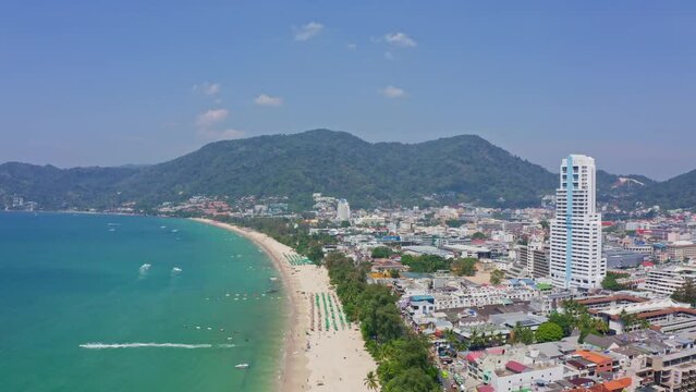 Patong (Pa Tong) Beach in Phuket, Thailand.  Patong Beach is one of the most popular destinations in Phuket. Bangla Road has many entertainment venues.