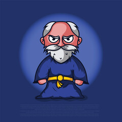 Old man beard mascot cartoon vector illustration